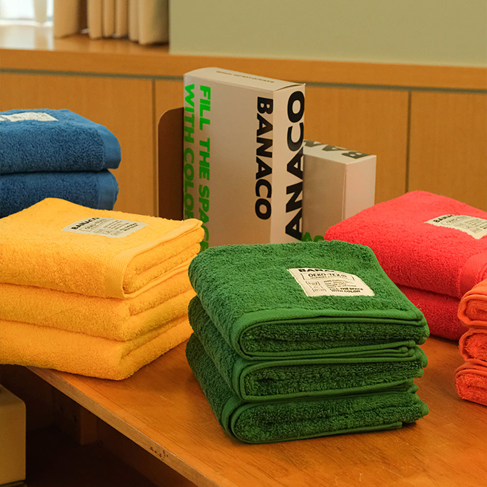 ふわふわの肌触りが特徴で洗濯時の変形が少ないカラータオル BANACO ROUCO COLOR TOWEL