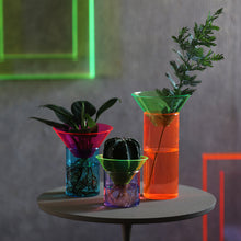 画像をギャラリービューアに読み込む, 上下セパレート構造 ネオンカラーのガラス製フラワーベース GLOW GROW(グロー グロウ)