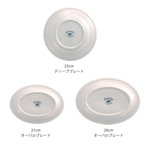 フランスのビストロでの定番ブルーバンドを再現したデザインの食器 LA MOISSON ブラッセリーブルー