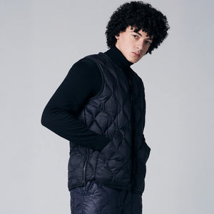 柔らかい生地を使用した、着心地◎ミリタリーダウン TAION ミリタリー VネックWジップ ダウンベスト-ソフトシェル(TAION-001ALSZML-1)