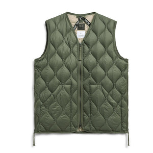 柔らかい生地を使用した、着心地◎ミリタリーダウン TAION ミリタリー VネックWジップ ダウンベスト-ソフトシェル(TAION-001ALSZML-1)