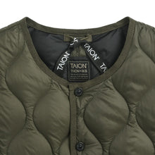 画像をギャラリービューアに読み込む, 柔らかい生地を使用した着心地◎のミリタリーダウン TAION ミリタリー クルーネック ダウンベスト-ソフトシェル(TAION-004ALSBML-1)