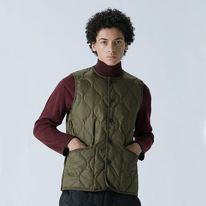 カットソーやタートルネックとの相性が抜群 TAION ミリタリー クルーネックボタン ダウンベスト (TAION-004B2ML-1)