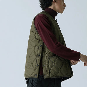 カットソーやタートルネックとの相性が抜群 TAION ミリタリー クルーネックボタン ダウンベスト (TAION-004B2ML-1)