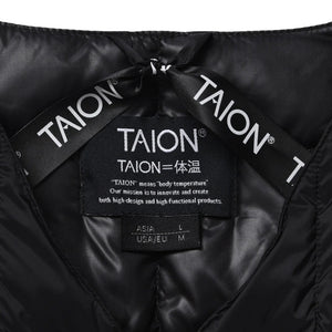 軽くて暖かく着回しやすいシンプルなデザイン TAION ベーシック クルーネックボタン インナーダウンジャケット(TAION-104)