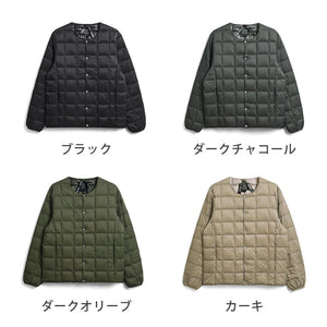 軽くて暖かく着回しやすいシンプルなデザイン TAION ベーシック クルーネックボタン インナーダウンジャケット(TAION-104)
