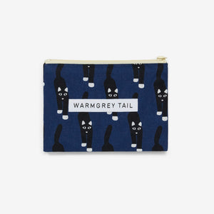 フラットな形状で使えば使うほど馴染むリネン素材のポーチ WARMGREY TAIL の FLAT POUCH