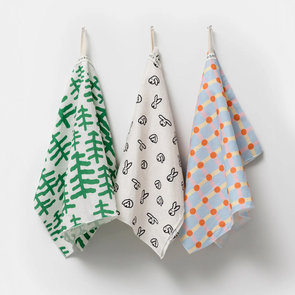 最高品質のリネン・コットン混紡生地を使用した WARMGREY TAIL の KITCHEN CLOTH 2(キッチンクロス)