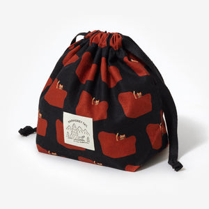 たっぷり収納 簡単に開け閉めできるポーチ WARMGREY TAIL の STRING POUCH