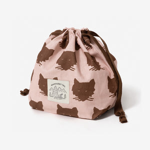 たっぷり収納 簡単に開け閉めできるポーチ WARMGREY TAIL の STRING POUCH