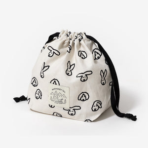 たっぷり収納 簡単に開け閉めできるポーチ WARMGREY TAIL の STRING POUCH