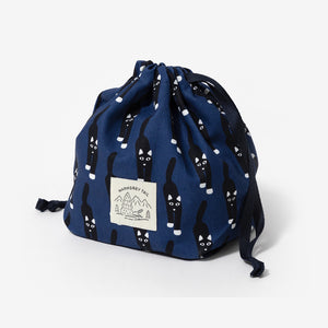 たっぷり収納 簡単に開け閉めできるポーチ WARMGREY TAIL の STRING POUCH