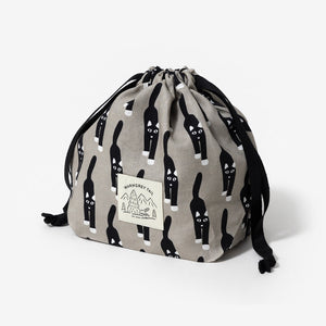 たっぷり収納 簡単に開け閉めできるポーチ WARMGREY TAIL の STRING POUCH