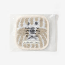画像をギャラリービューアに読み込む, 1つ1つデザインが異なる WARMGREY TAIL の TOWEL COASTER(タオルコースター)
