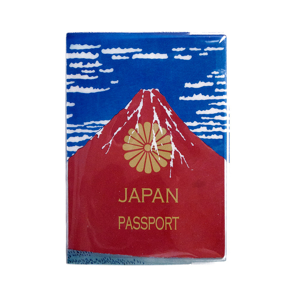 パスポートを入れると北斎の赤富士が完成するパスポートホルダー