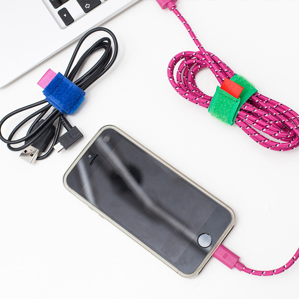 【海外輸入】 カラフルな色が目を引くマジックテープ式の Ties Cable Color タイムセール