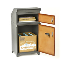 画像をギャラリービューアに読み込む, 木目を生かした住宅にピッタリな宅配ボックス付きポスト(GALVA)