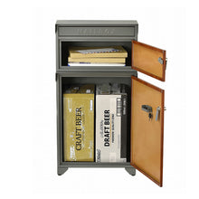 画像をギャラリービューアに読み込む, 木目を生かした住宅にピッタリな宅配ボックス付きポスト(GALVA)