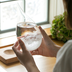 天候の変化で結晶の形が変わる しずく型のオブジェ Tempo Drop(テンポ ドロップ)