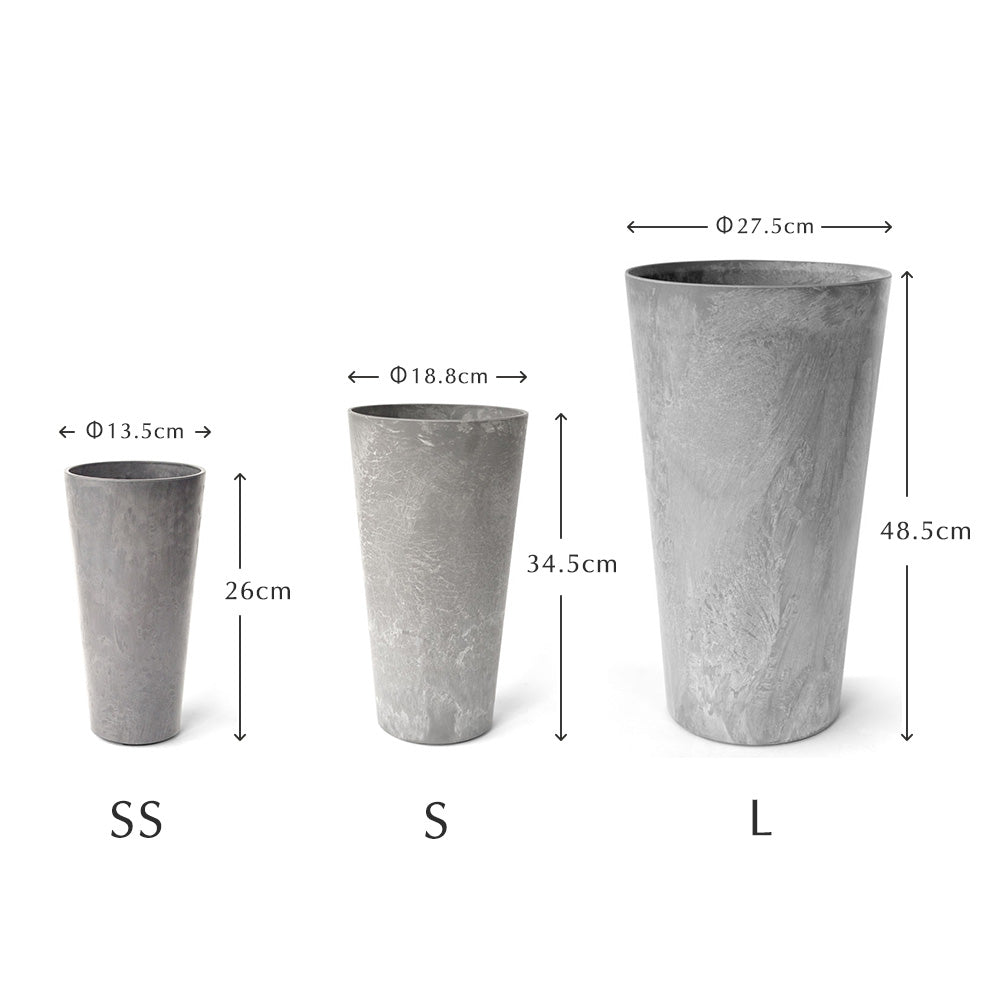 自然環境に近い状態を表現できる縦長プランター ART STONE TALL