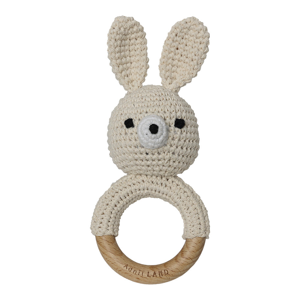 リンリンと音が鳴るかぎ編みされたあみぐるみラトル BEBE ANIMAL（べべ