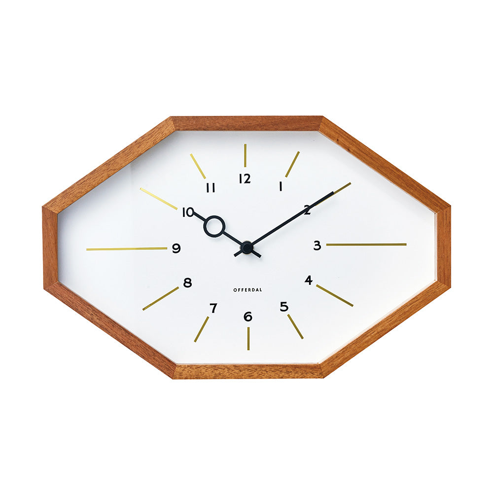 8角形のフォルムがレトロな趣を感じさせるウォールクロック Belmonte