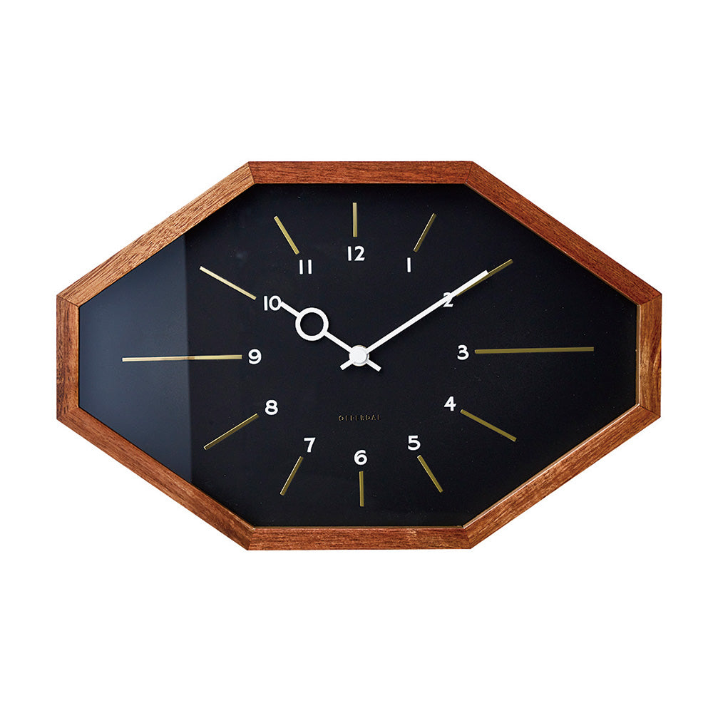 新品未使用品　Belmonte ベルモンテ ウォールクロック　ブラック 8角形のフォルムがレトロな趣を感じさせるウォールクロック Belmonte