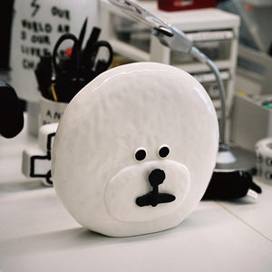 【予約商品】ビションフリーゼのふわふわ感を陶器で表現したクロック Bmix Studio INAP EDITION BICHON CLOCK
