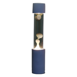 点灯すると呼吸をするように流動的に形を変えながらコンクリートの筒を行き来する Dripping Lamp（ドリッピングランプ）