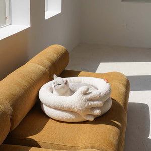 ユニークなジェスチャーデザインのふわふわ猫用ベッド FINGERS PET BEDS