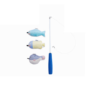 猫を誘惑する魚のじゃらし Fishing Retractable Cat Playing Rod