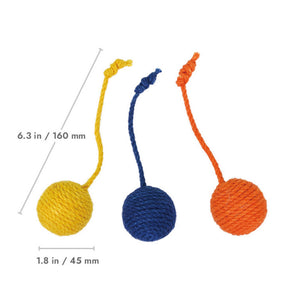 壁やドアノブに掛けられるペット用おもちゃ FUNNY SISAL ROPE BALLS