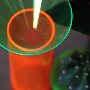 上下セパレート構造 ネオンカラーのガラス製フラワーベース GLOW GROW（グロー グロウ）