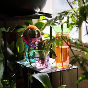 上下セパレート構造 ネオンカラーのガラス製フラワーベース GLOW GROW（グロー グロウ）