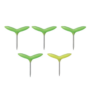 小さな新芽が顔を出したような、かわいいフォルムのプッシュピン Green Pin（グリーンピン）5本セット
