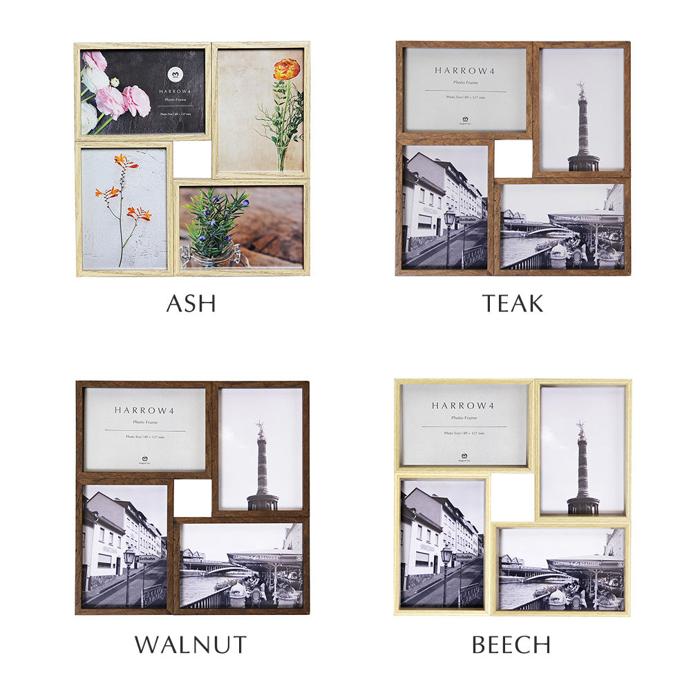 イタリア製　フレーム4枚 4つの瞬間が一つの枠に。あなただけの宝物フレーム。 HARROW 4