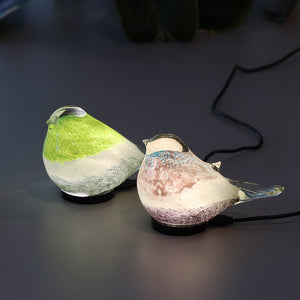 丸くてかわいい小鳥たちをモチーフとしたガラス製のインテリアオブジェランプ HEALING LITTLE BIRD（ヒーリング リトル バード）