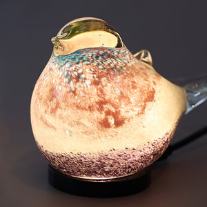 丸くてかわいい小鳥たちをモチーフとしたガラス製のインテリアオブジェランプ HEALING LITTLE BIRD（ヒーリング リトル バード）