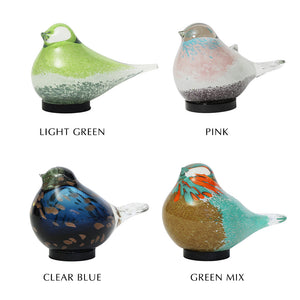 丸くてかわいい小鳥たちをモチーフとしたガラス製のインテリアオブジェランプ HEALING LITTLE BIRD（ヒーリング リトル バード）