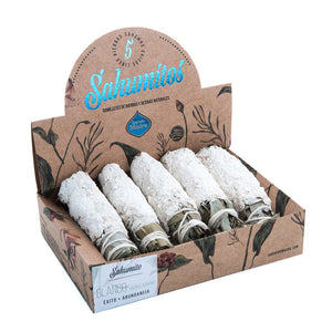 乾燥させたセージなどを束にして燃やした煙で浄化するスマッジング INCENSE SMALL SMUGDE BOX x5 ／Sagrada Madre（サグラダマドレ）
