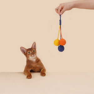 壁やドアノブに掛けられるペット用おもちゃ JUTE ROPE TOY