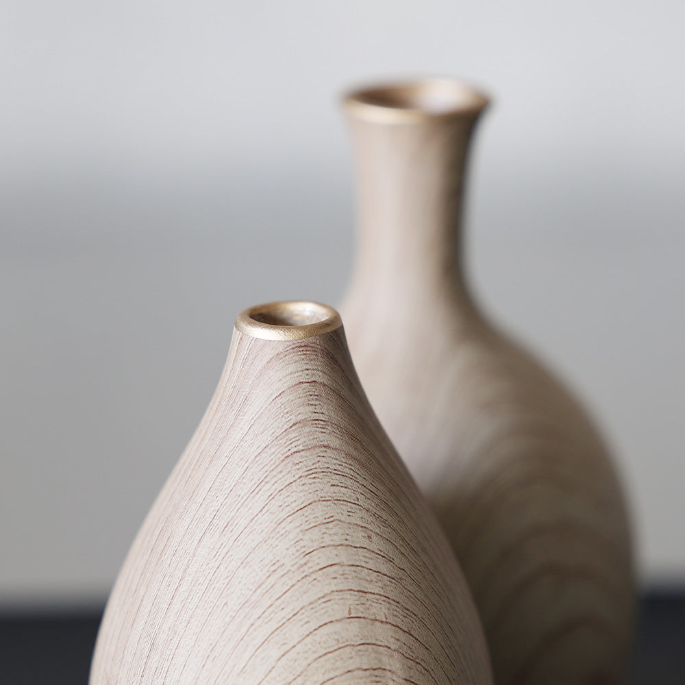 陶芸 花瓶 壺 木箱付き 木の模様を丁寧にプリントした陶器製の一輪挿し KOKKOLA（コッコラ