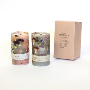 本物のカーネーションを閉じ込めた、華やかで上品なデザインのキャンドル MIMOSA Flower Candle Carnation