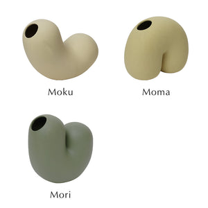 シンボリックな美、象徴的な姿のフラワーベース Moku、Moma、Mori（モク、モマ、モリ）