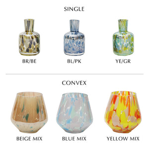 ドリッピングアートのような色鮮やかなガラスのフラワーベース PALETTE VASE（パレット ベース）
