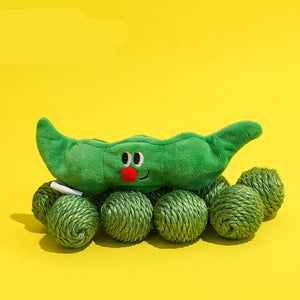 グリーンピースの形が可愛いおもちゃ PEASECOD SISAL ROPE TOY
