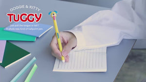 ムギュッとひっぱって、芯がギュッと出る新感覚ボールペン TUGGY（タギー）