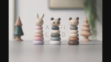 ギャラリービューアやさしい北欧カラーと天然木のぬくもりを組み合わせた、ベビー用スタッキングトイ STACKING ANIMAL（スタッキング アニマル）に読み込んでビデオを見る
