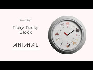 様々な動物たちの可愛らしい鳴き声が響き渡るユニークな掛け時計 TICKY TACKY CLOCK（ティッキー タッキー クロック）