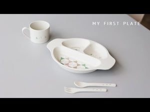 100%トウモロコシ由来のエコフレンドリーな子ども向け食器セット MY FIRST PLATE（マイ ファースト プレート）